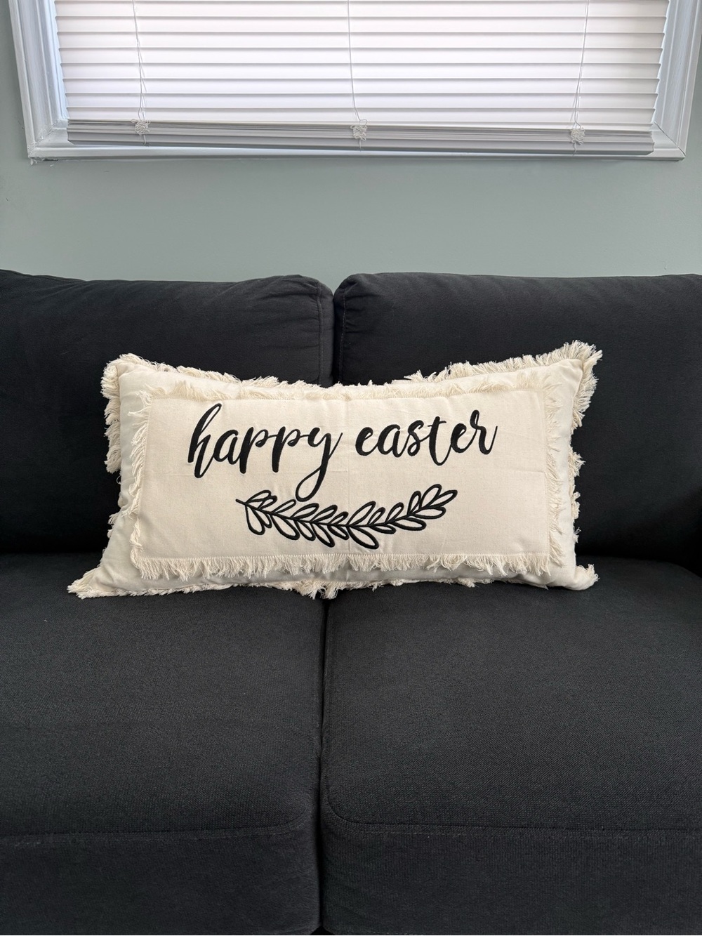 Cream‎ Easter Fringe Pillow